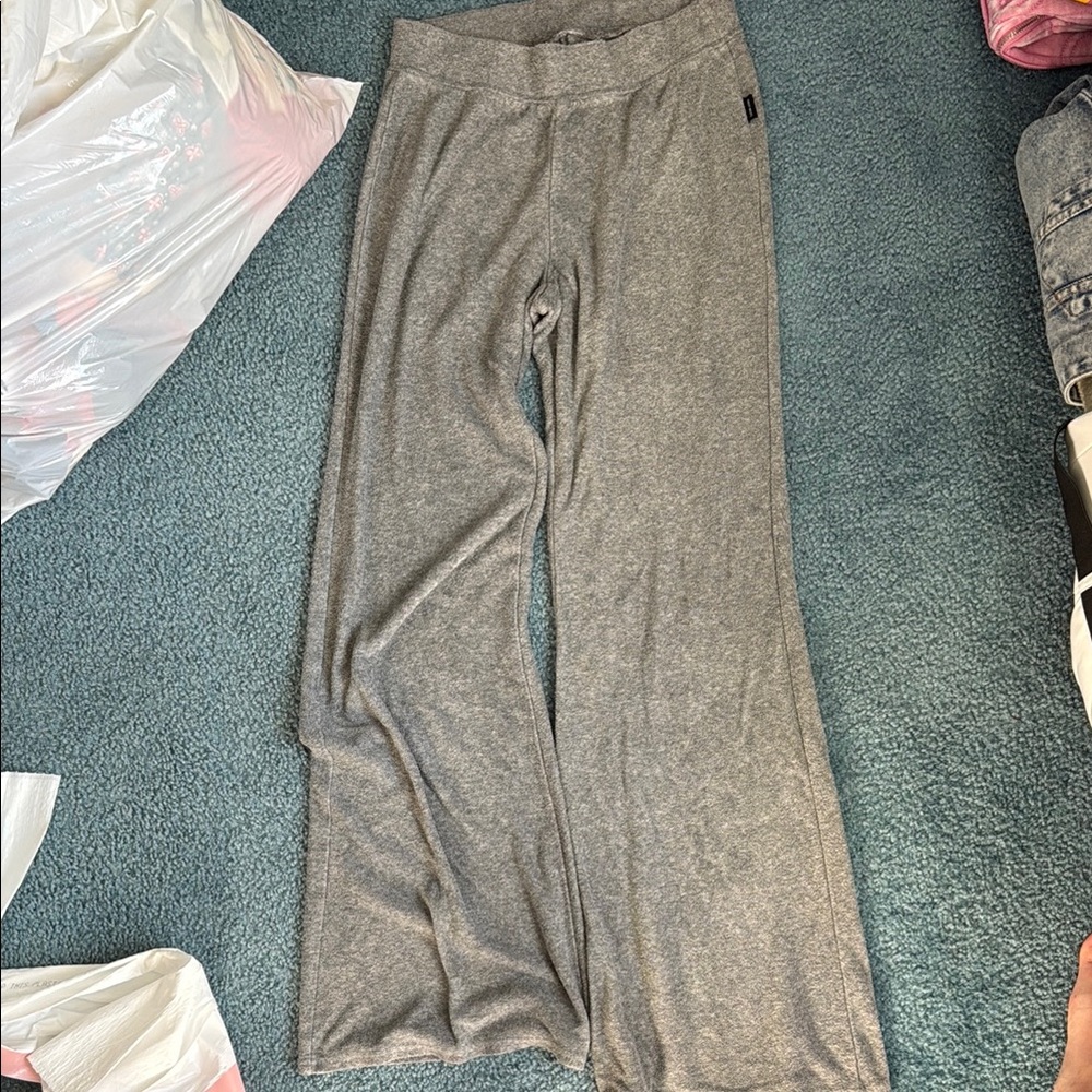 Gilly Hicks Heather Gray Cozy Wide-Leg Lounge Pants